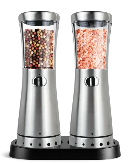 Accessori da cucina Set macinapepe elettrico automatico ricaricabile a gravità con base di ricarica USB