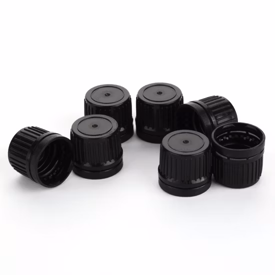 Flacone di olio essenziale anti-perdita, liscio, nero, da 18 mm, all'ingrosso