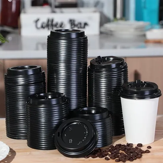 Coperchio per tazza di caffè in plastica PLA monouso per asporto, sigillato a prova di perdite