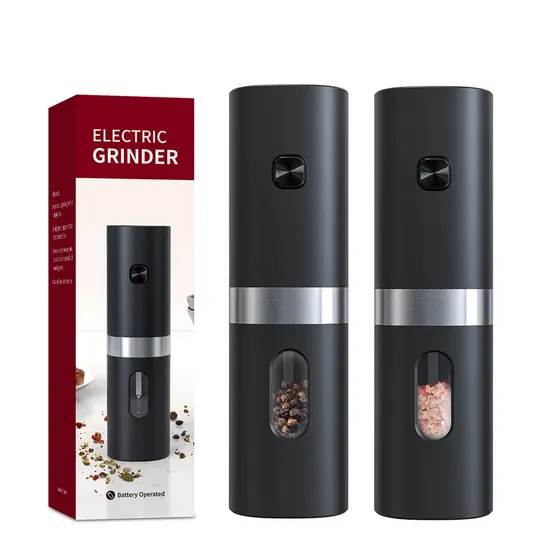 Macinasale e macinapepe elettrico automatico ricaricabile in plastica ABS, set di macinaerbe per fumo