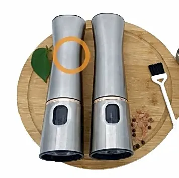 Nuovo design macinapepe elettrico a batteria regolabile in acciaio inossidabile per sale e pepe