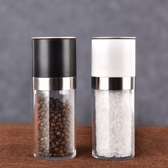Macina spezie manuale a secco, macina sale e pepe industriale, barattolo per spezie in ceramica e plastica con macina