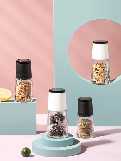 Macinapepe e spezie ricaricabile da 6 once con grana regolabile e macinapepe in ceramica